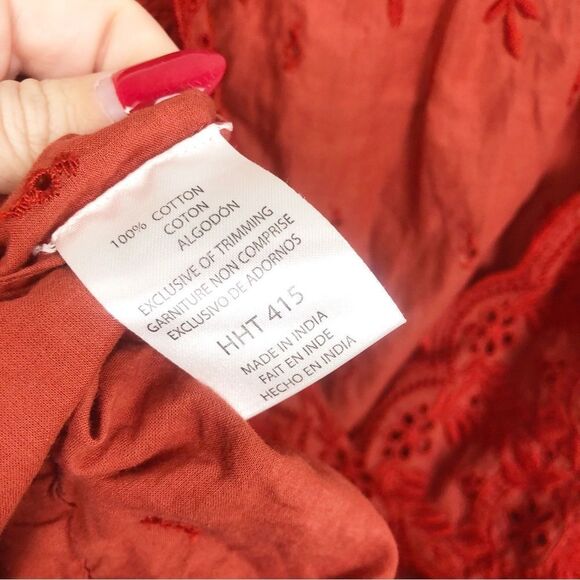 HOUSE OF HARLOW 1960 | Deep Orange Eyelet Lace Wrap Top Drawstring Women’s XS - Picture 8 of 8